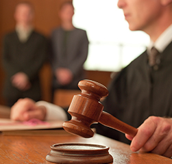 Judge with gavel